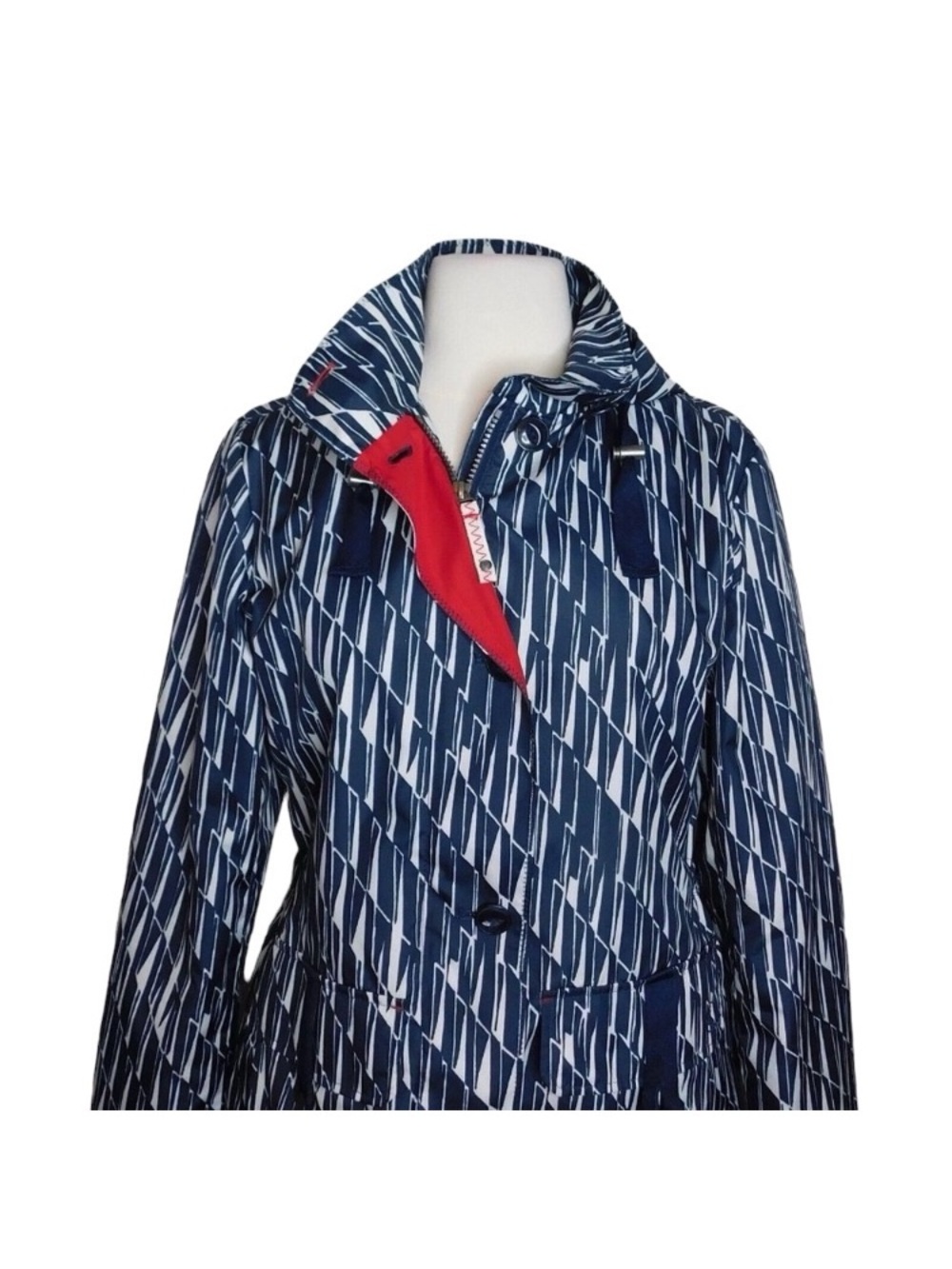 Lands’ End Women’s Hooded Rain Jacket Windbreaker - Size L - Storm Raker - Picture 13 of 15